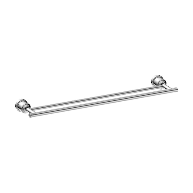 Nero York Double Towel Rail 600mm Chrome Bathroom Accessories Nero   