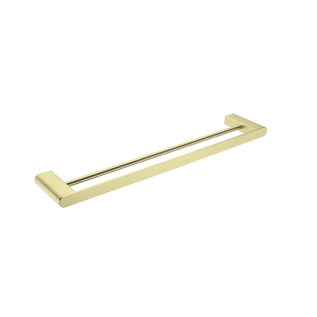 Nero Bianca Double Towel Rail 600mm Brushed Yellow Gold Bathroom Accessories Nero   