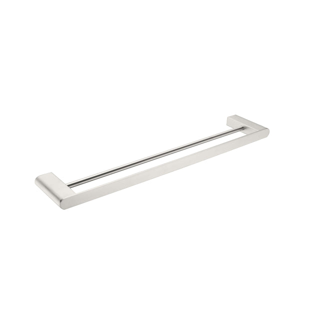 Nero Bianca Double Towel Rail 600mm Brushed Nickel Bathroom Accessories Nero   