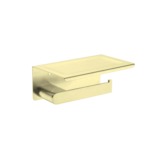 Nero Bianca Toilet Roll Holder with Cover Brushed Yellow Gold Bathroom Accessories Nero   