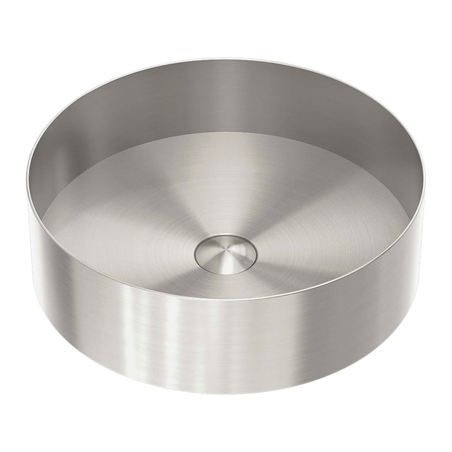 Nero Round 400mm Stainless Steel Basin Brushed Nickel Bathroom Basin Nero   