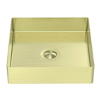 Nero Square 400mm Stainless Steel Basin Brushed Yellow Gold