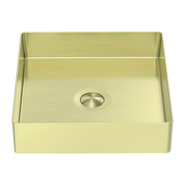 Nero Square 400mm Stainless Steel Basin Brushed Yellow Gold Bathroom Basin Nero   