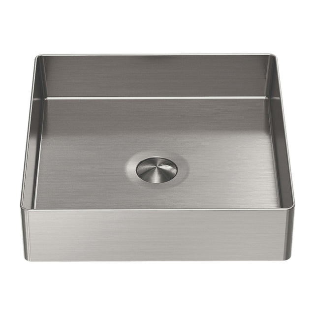 Nero Square 400mm Stainless Steel Basin Brushed Nickel Bathroom Basin Nero   