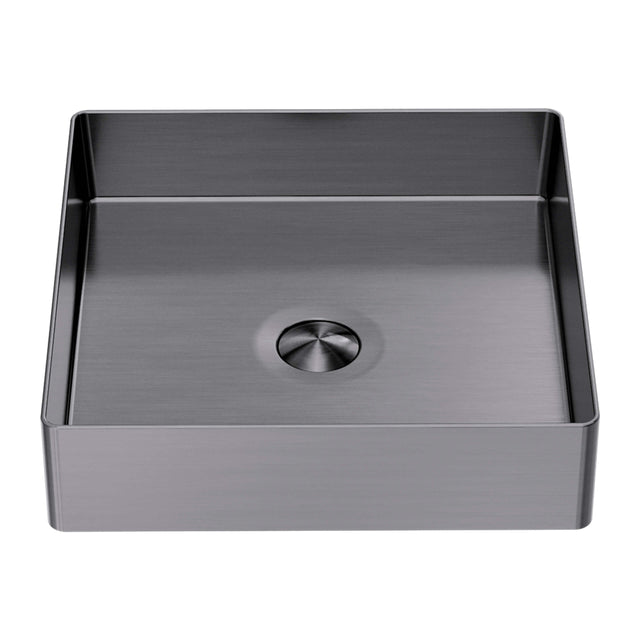 Nero Square 400mm Stainless Steel Basin Graphite Bathroom Basin Nero   