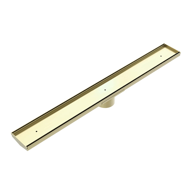Nero Tile Insert V Cannel Floor Grate 900mm with 89mm Outlet Brushed Yellow Gold Other Accessories Nero   