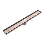 Nero Tile Insert V Channel 900x106mm Floor Grate 90mm Outlet Brushed Bronze