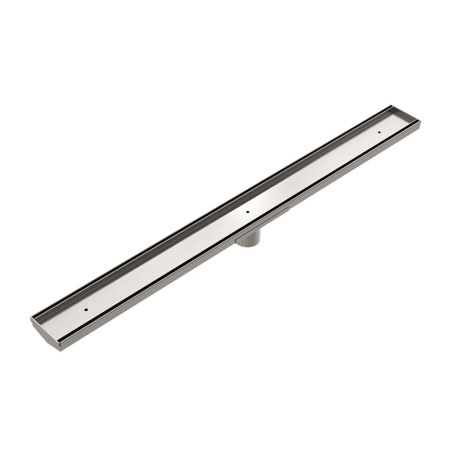 Nero Tile Insert V Channel Floor Gate 900mm with 50mm Outlet Brushed Nickel Other Accessories Nero   