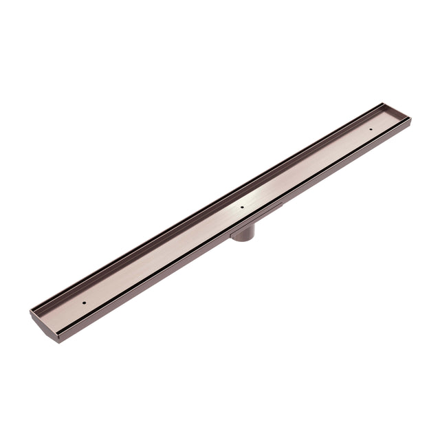 Nero Tile Insert V Channel Floor Grate 900mm with 50mm Outlet Brushed Bronze Other Accessories Nero   
