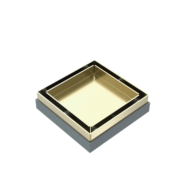 Nero 100mm Square Tile Insert Floor Waste 50mm Outlet Brushed Gold Other Accessories Nero   