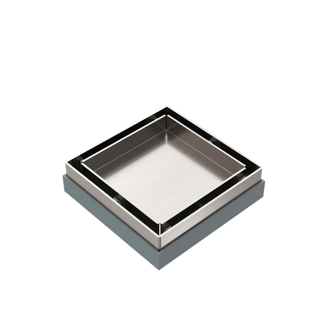 Nero 100mm Square Tile Insert Floor Waste 50mm Outlet Brushed Nickel Other Accessories Nero   