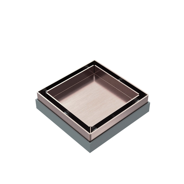 Nero 100mm Square Tile Insert Floor Waste 50mm Outlet Brushed Bronze Other Accessories Nero   