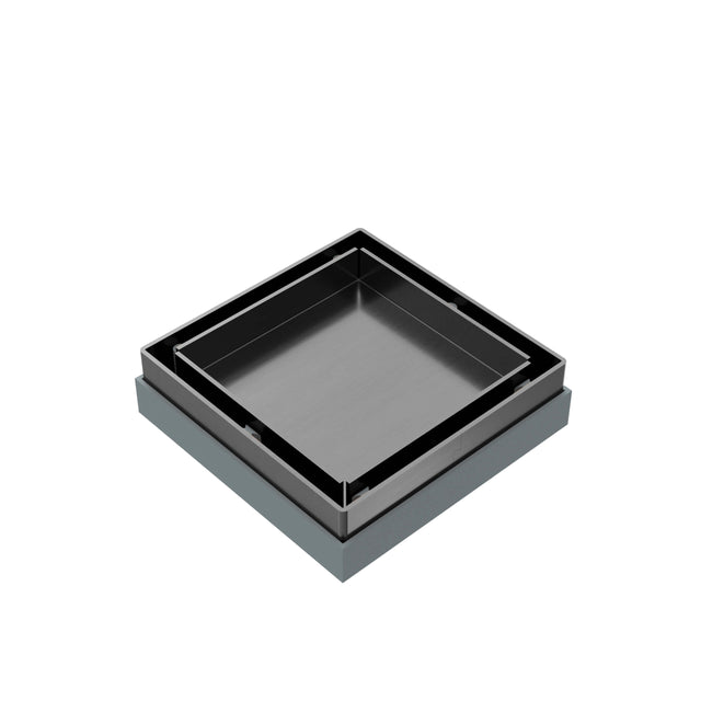 Nero 100mm Square Tile Insert Floor Waste 50mm Outlet Gun Metal Other Accessories Nero   