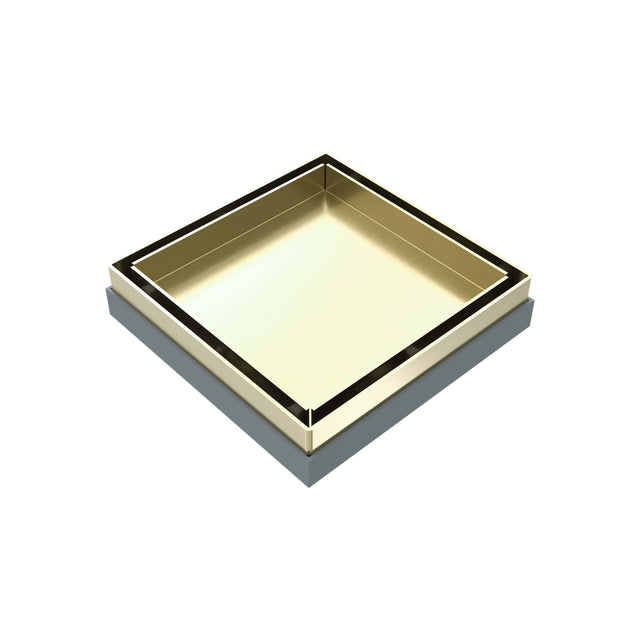 Nero 130mm Square Tile Insert Floor Waste 100mm Outlet Brushed Gold Other Accessories Nero   