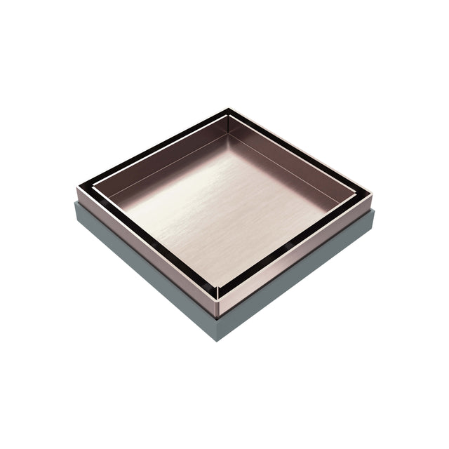Nero 130mm Square Tile Insert Floor Waste 100mm Outlet Brushed Bronze Other Accessories Nero   