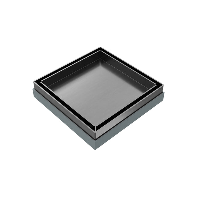 Nero 130mm Square Tile Insert Floor Waste 100mm Outlet Gun Metal Other Accessories Nero   
