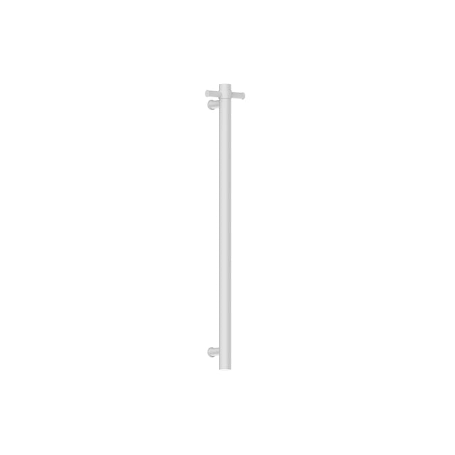 Nero Heated Vertical Towel Rail Matte White Bathroom Accessories Nero   