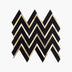 Marble Metal Mosaic Herringbone 25x93mm Honed Nero Marquina with Brushed Gold