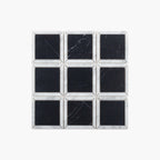 Marble Mosaic Border 100x100mm Honed Nero Marquina and Carrara
