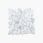 Marble Mosaic Crazy Pave Varies Honed Carrara Sample