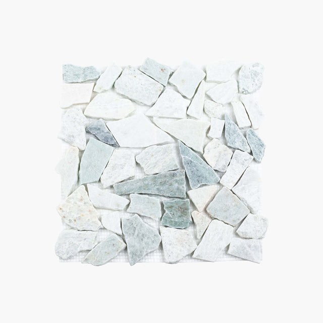 Natural Marble Mosaic Crazy Paver 305x305 MingGreen Tumbled Sample Sample Tilemall   