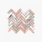 Marble Mosaic Herringbone 25x75mm Honed Blush