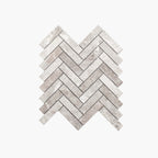 Marble Mosaic Herringbone 25x98mm Honed Silver Grey