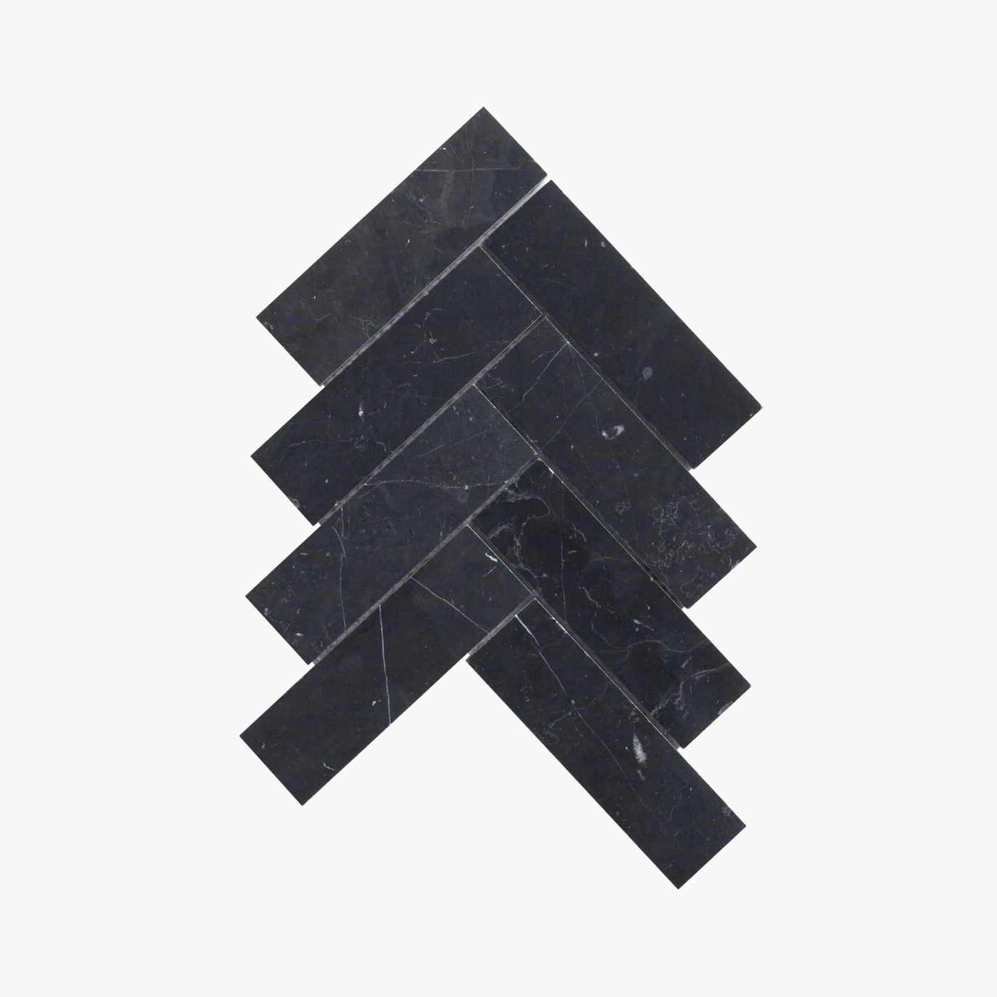 Natural Marble Mosaic Herringbone 50x165 Nero Marquina Honed Marble Mosaic Tilemall