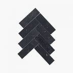 Marble Mosaic Herringbone 50x165mm Honed Nero Marquina