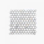 Marble Mosaic Hexagon 25x25mm Honed Carrara Sample