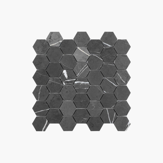 Natural Marble Mosaic Hexagon 48x48 PietraGrey Honed Sample Sample Tilemall   