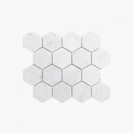 Natural-Marble-Mosaic-Hexagon-75_C3_9775-Carrara-Honed_top