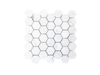 Marble Mosaic Hexagon 48x55mm Honed White Sample