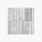 Marble Mosaic Kit Kat 15x150mm Honed Silver Grey