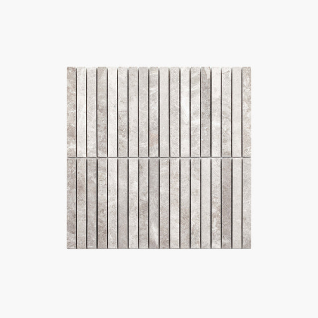 Everstone Natural Marble Mosaic Kit Kat 15x150 Silver Grey Honed Sample Sample Tilemall   