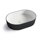 Quay Oval Basin 500x340mm Matte White and Black