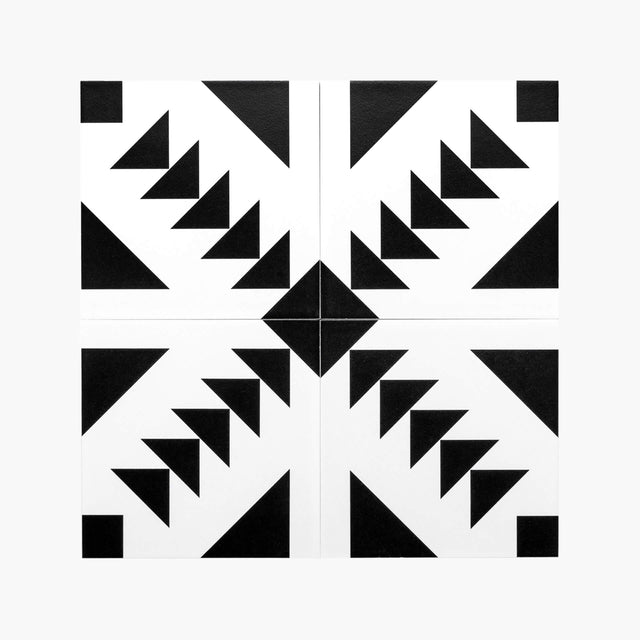 Pattern Tile modern Black & White 21087 200x200 Matt Sample Sample Tilemall   