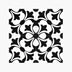 Pattern Tile 200x200 Matt Black 2443 Encaustic Look Rectified Sample