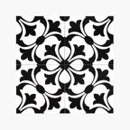 Pattern Tile 200x200 Matt Black 2443 Encaustic Look Rectified