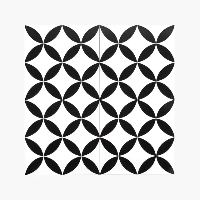 Pattern Tile modern Black & White 2444 200x200 Matt Sample Sample Tilemall   