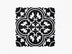Pattern Tile 200x200 Matt Black 2547 Encaustic Look Rectified Sample