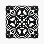 Pattern Tile 200x200 Matt Black 2547 Encaustic Look Rectified