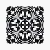 Pattern Tile 200x200 Matt Black 2547 Encaustic Look Rectified