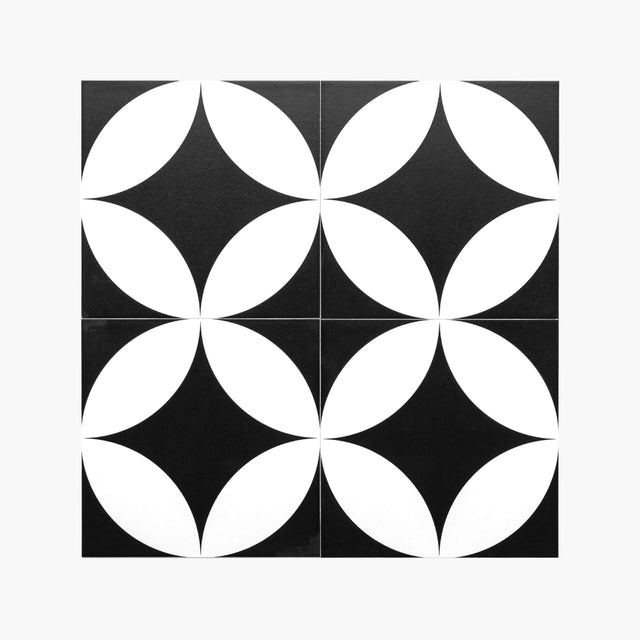 Pattern Tile modern Black & White 2844 200x200 Matt Sample Sample Tilemall   
