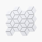 Porcelain Mosaic Diamond 83x48mm Matt White