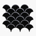 Porcelain Mosaic FanShape 75mm Gloss Black Sample
