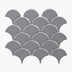 Porcelain Mosaic FanShape 75mm Gloss Grey Sample
