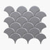 Porcelain Mosaic FanShape 75mm Matt Grey Sample