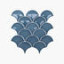 Porcelain Mosaic FanShape 95mm Gloss Marina Blue