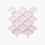 Porcelain Mosaic FanShape 95mm Gloss Pink
